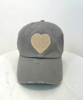 Heart Patch Lt Grey Hat